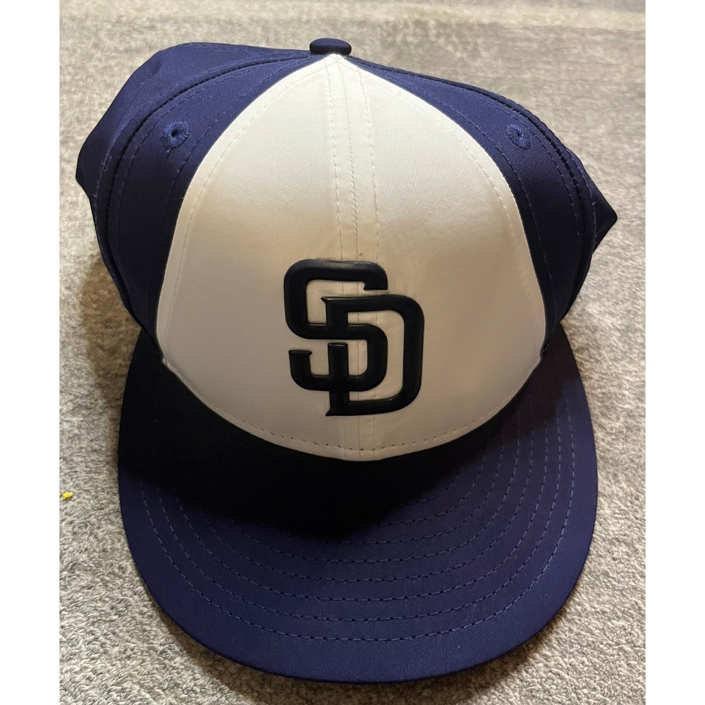 San Diego Padres MLB Authentic Fitted Hat Navy White 7 3/4 New Era Y2K Baseball